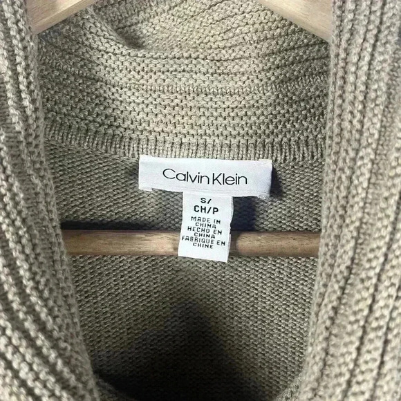 Calvin Klein turtleneck sweater womens small cotton blend brown long sleeve - Picture 2 of 7